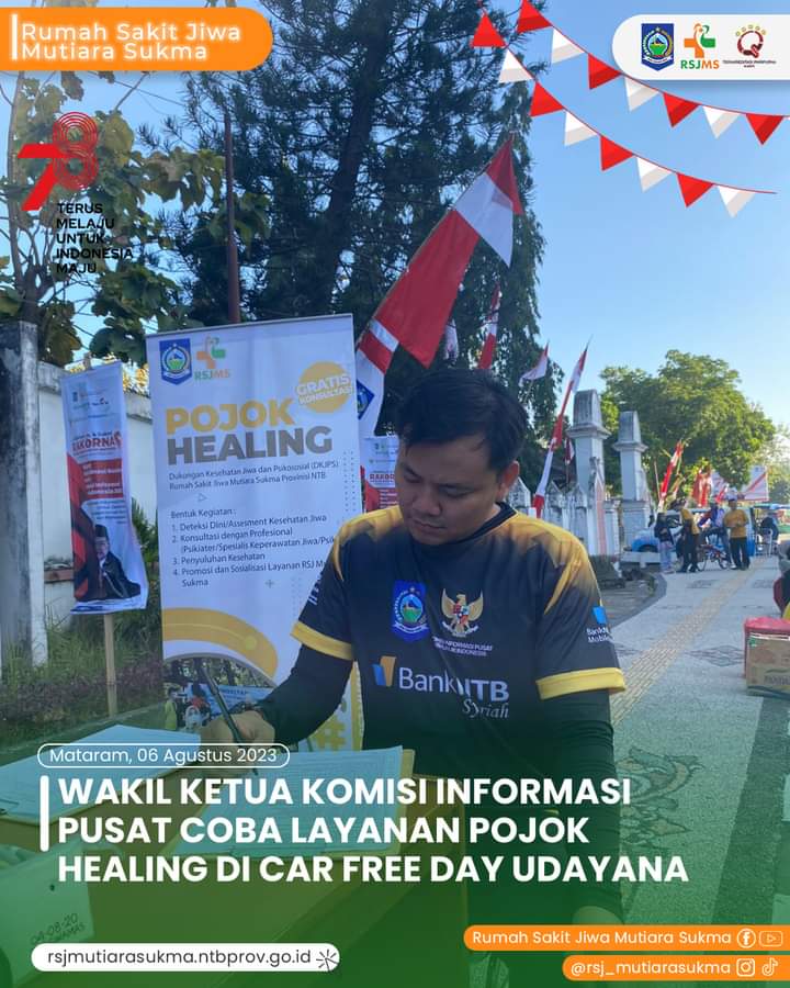 WAKIL KETUA KOMISI INFORMASI PUSAT COBA LAYANAN POJOK HEALING DI CAR FREE DAY UDAYANA